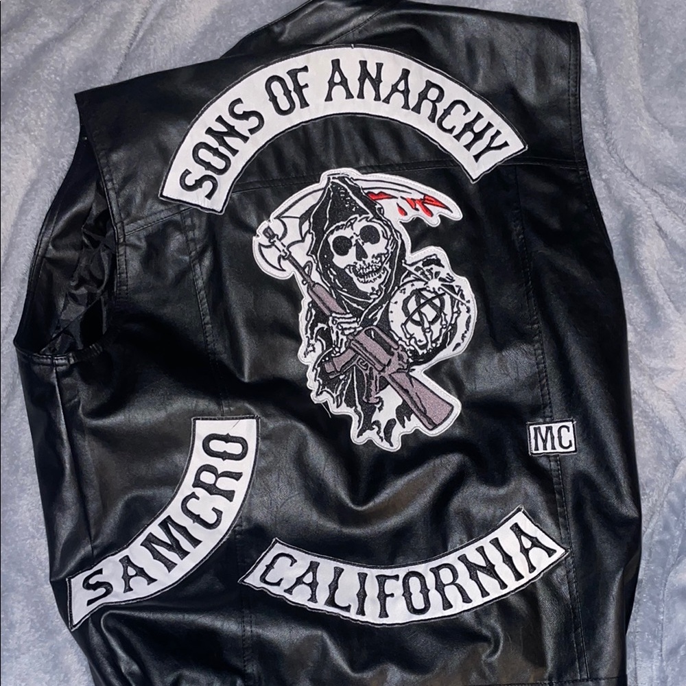 Black Sons of Anarchy Leather Vest